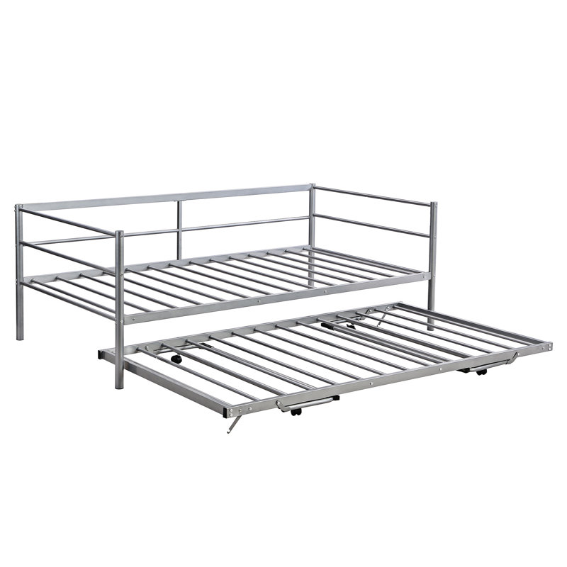 Lit de jour simple en bois massif par Latitude Run®, Argent