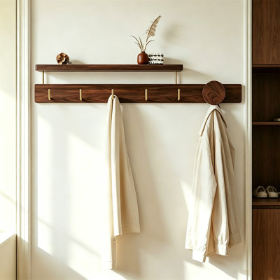 Portemanteaux mural Creative - Porte d'entrée en bois massif et porte-clés pour couloir, chambre ou porte