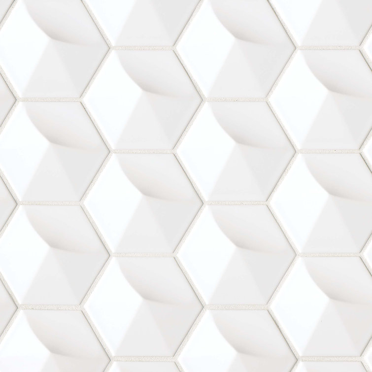 Hedron 4" x 5" Straight Edge Ceramic Singular Wall Tile