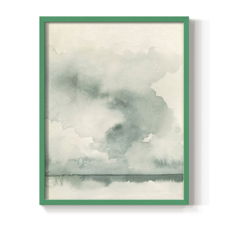 «Ocean Impression II», reproduction encadrée - bois massif, H 30 po x l 24 po, Vert