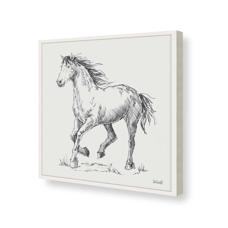 «Trot S croquis» par Anne Tavoletti, reproduction d'art, H 20 po x l 20 po, Blanc