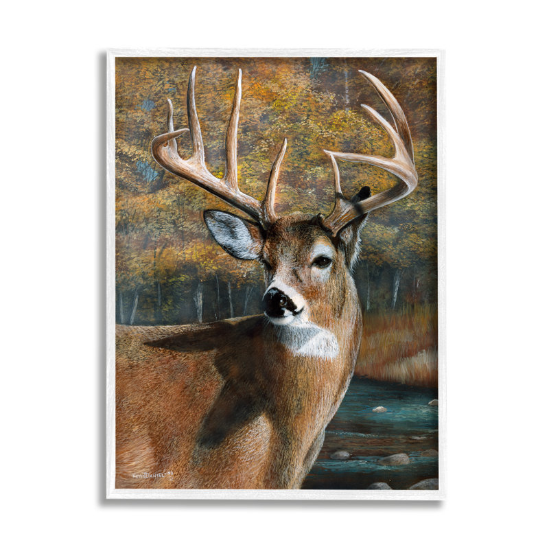 Art mural sur toile Stupell Industries Woodland, H 14 po x l 11 po x P 1,5 po, Giclée encadrée blanc bord de mer