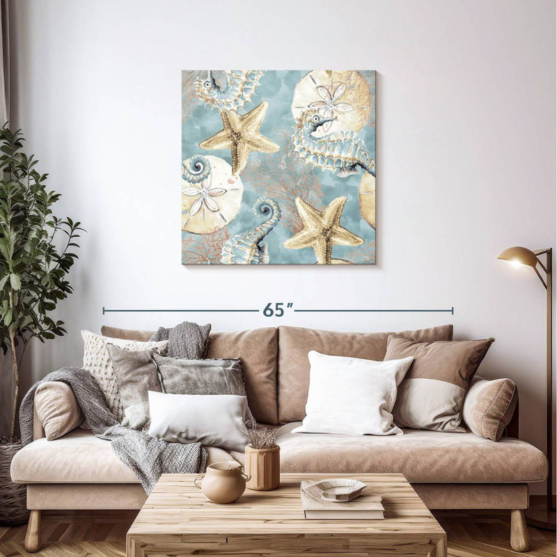 Brampt Blue Ocean Treasure Seahorse, 36" H x 36" W