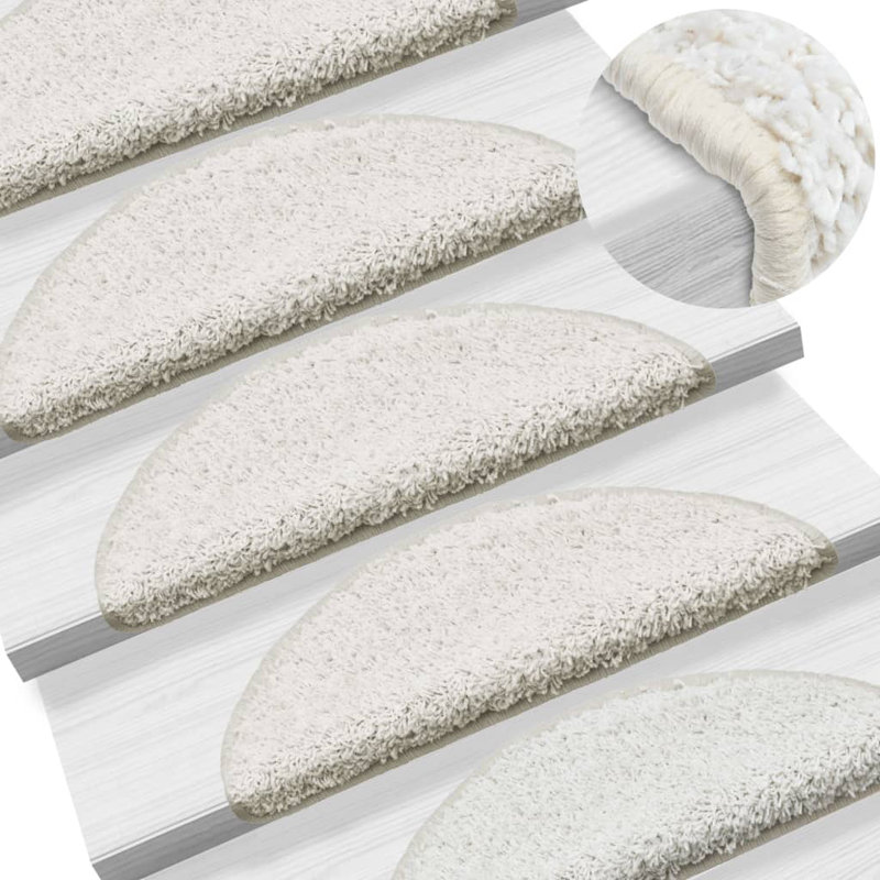 Stair Mats White, Semi-Circle 10.65cm x 25cm