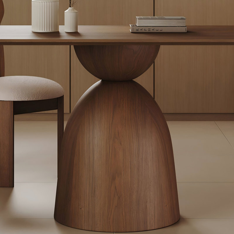 Solid Wood Ash Solid + Manufactured Wood brown Dining Table, 29.53"H x 51.18"L x 31.50"W