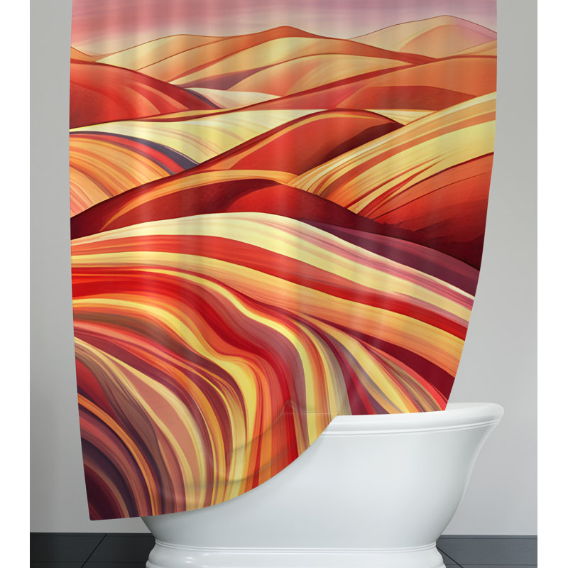 Abstract Shower Curtain, 93" H x 70" W
