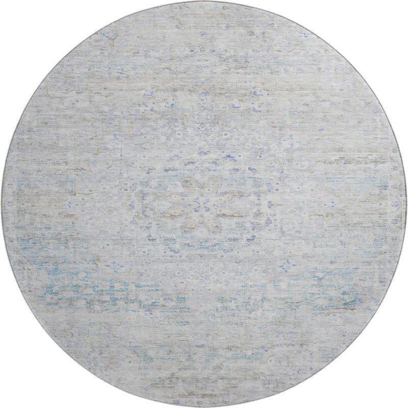 Premium Machine Washable Marasco AMF1636 Global Rug, Round 8'
