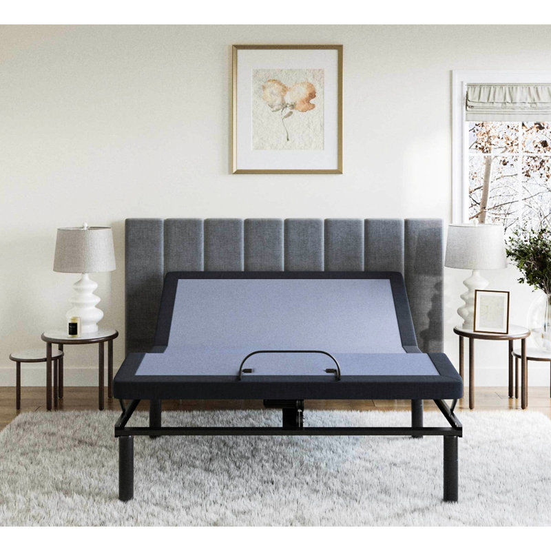 Base de lit grand ajustable Bt2500 - Ajustement complet des positions, télécommande sans fil, mémoire programmable, réglable pour la tête et les pieds, massage du corps, lampe de poche à commande manuelle, capacité de grand lit de 850 lb