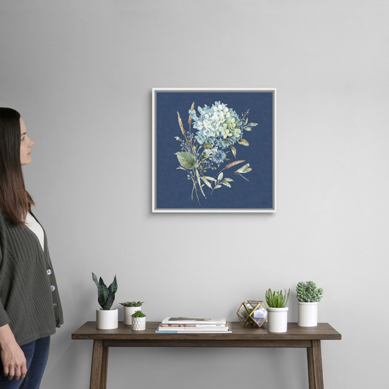 «Bohemian Blue 03 on Blue» par Lisa Audit - reproduction d'art, Toile blanche encadrée, H 22 po x l 22 po x P 1,75 po