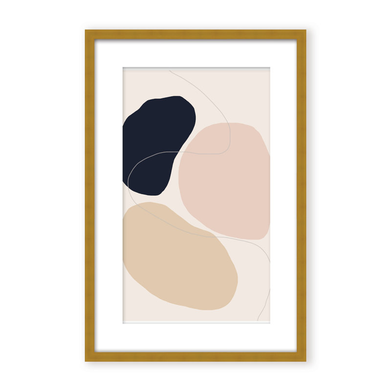 Abstract Composition by The Miuus Studio - Picture Frame Painting on Paper, 48" H x 32" W x 1.125" D, Framed Matted Print