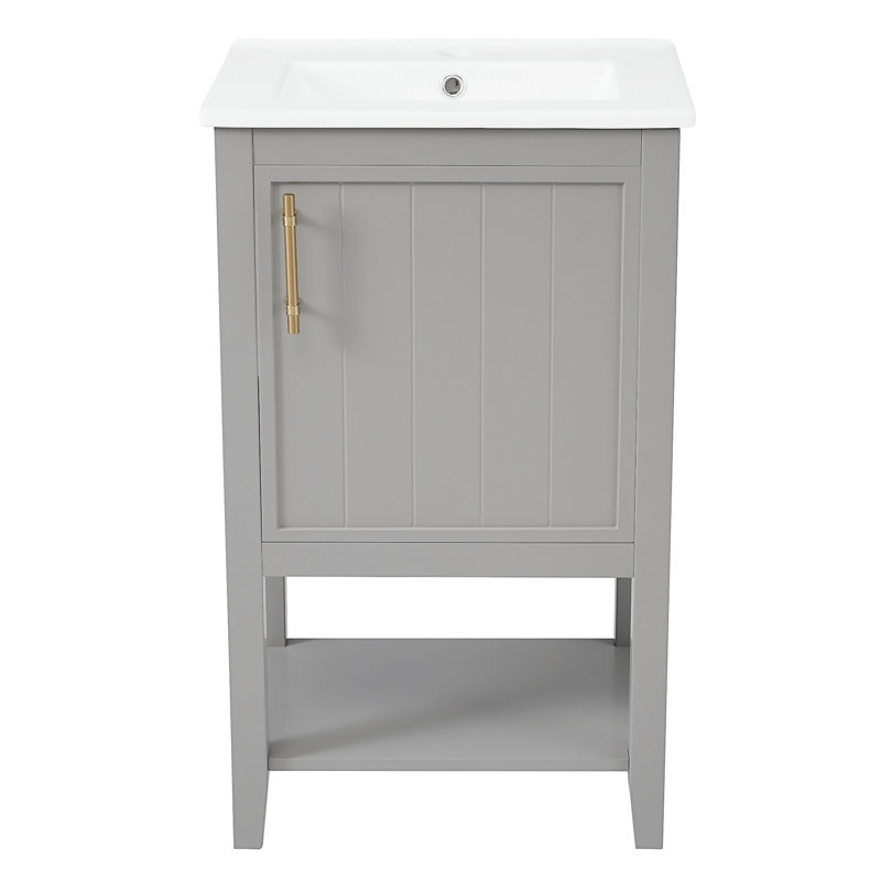 Meuble-lavabo de 20 po avec lavabo, Gris