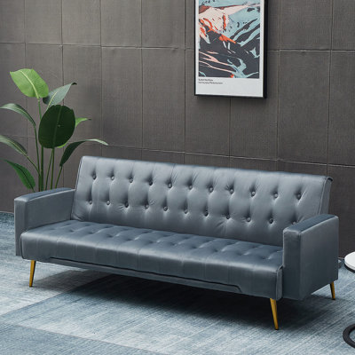 Luxurious Velvet Sofa Bed with Premium Comfort and Modern Design, Perfect for Compact Living Spaces and Daily Use.