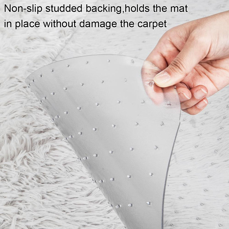 Medium Pile Carpet Straight Rectangular Chair Mat
