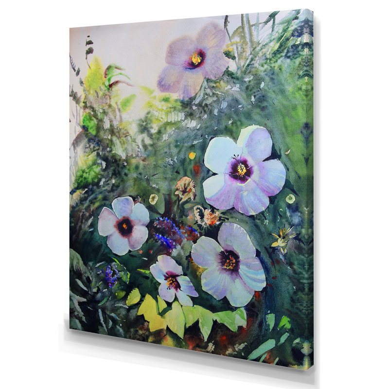 Bouquet de fleurs blanches - reproduction d'art sur toile, H 32 po x l 16 po x P 1 po, Toile tendue