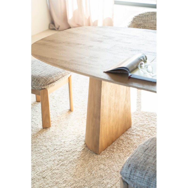 Lune Oval Solid Wood Dining Table, Natural, 30"H x 94"L x 41"W