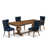 Bleu marine / noyer antique