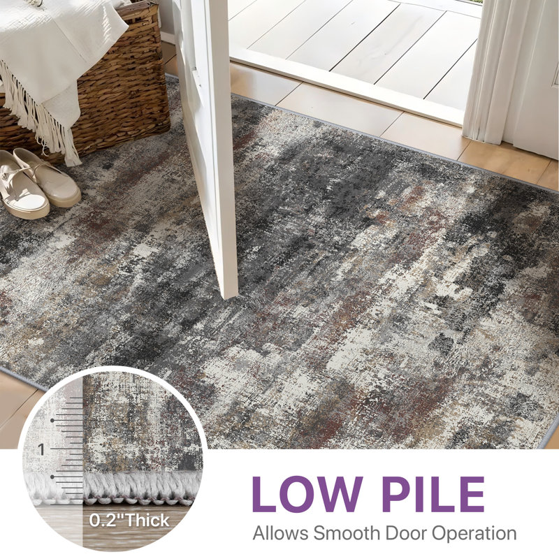 Tapis Pavelina, Gris foncé, Tapis de couloir 7 pi x 2 pi