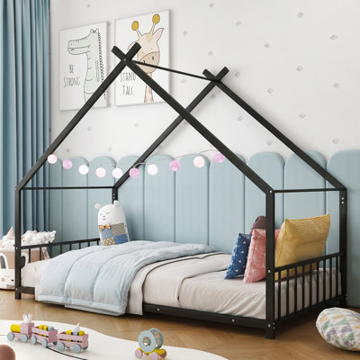 Cadre de lit double en métal Montessori pour enfants
