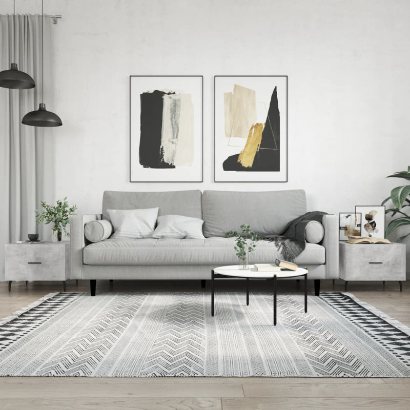 Four Leg Coffee Table with Storage, concrete grey