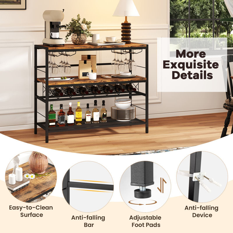 Open Shelving Wine Bottle & Glass Rack