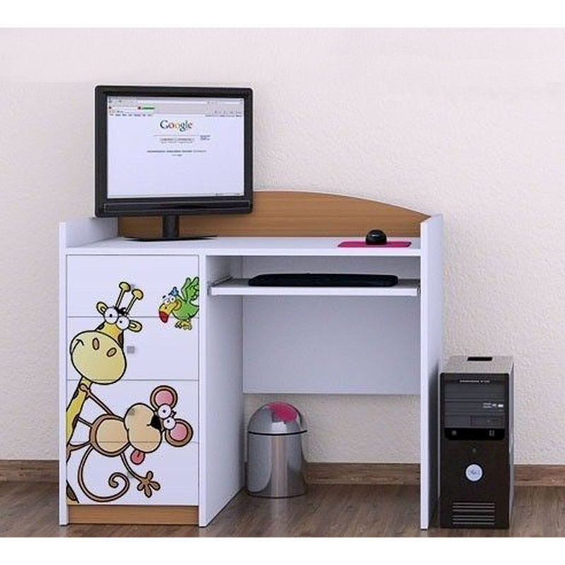 Bunny 100cm Computer Desk, Light Brown