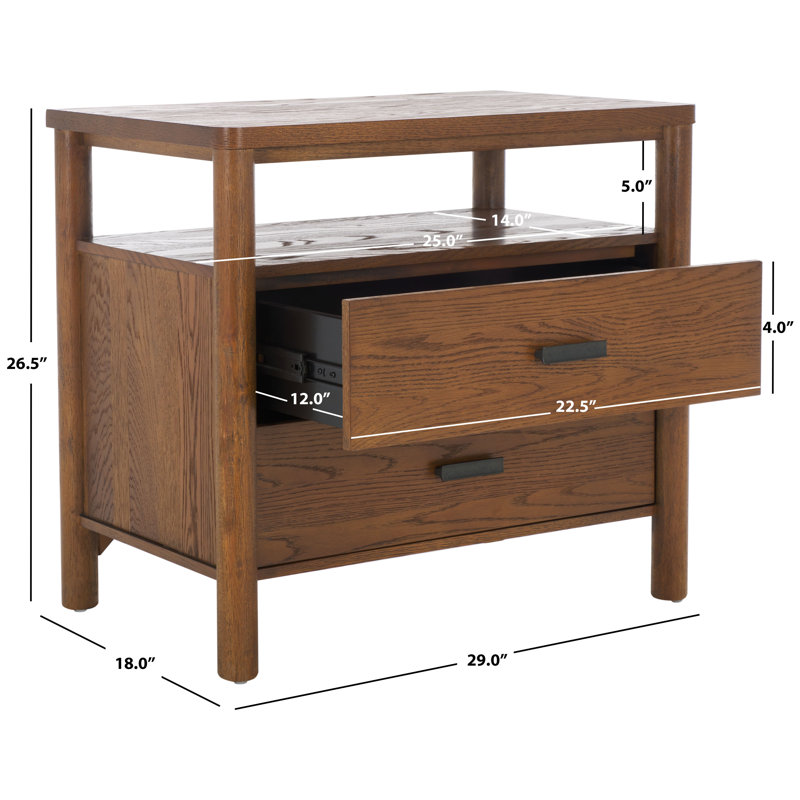 Jaylessa Wood Nightstand, Medium Oak