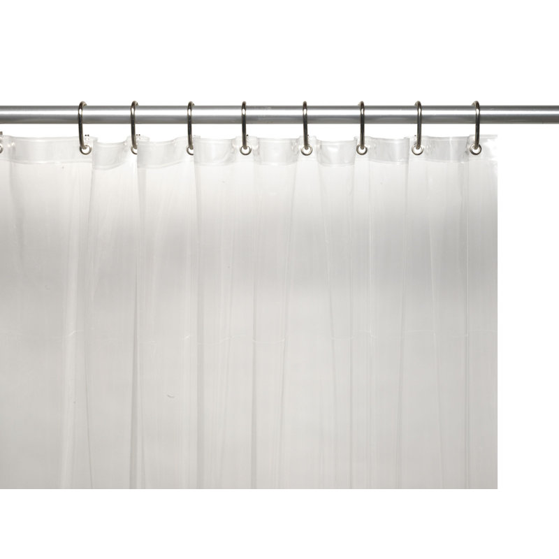 Doublure de douche simple en vinyle magnétisé robuste Ianthe, Transparent, 72" H x 70" W