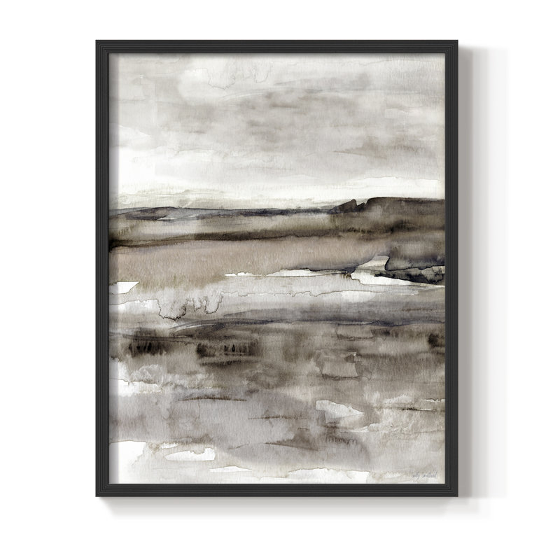 Evening Sunset Bay, reproduction encadrée - bois massif, H 11 po x l 9 po, Noir, noir, noir, noir