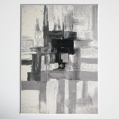 Doucette Abstract Cream/Black/Gray Area Rug
