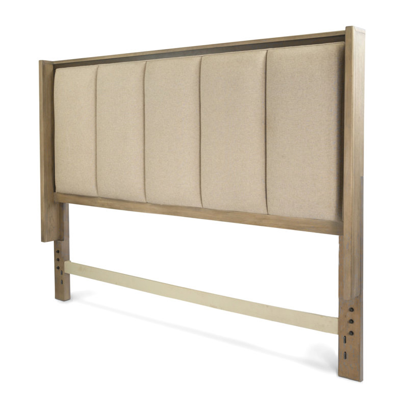 Rio Vista - Upholstered Headboard - Queen - Muted Earth Tones and Clay Finish - Grey Upholstery, Queen