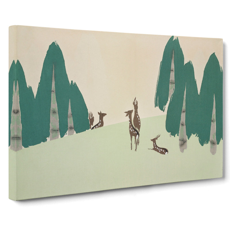 Deer by Kamisaka Sekka - Wrapped Canvas, 50cm H x 76cm W x 3cm D