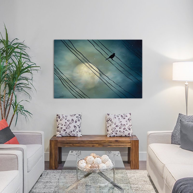" Pássaro Ao Luar (Bird Moonlight) " by Marcel Caram, 8" H x 12" W x 0.75" D