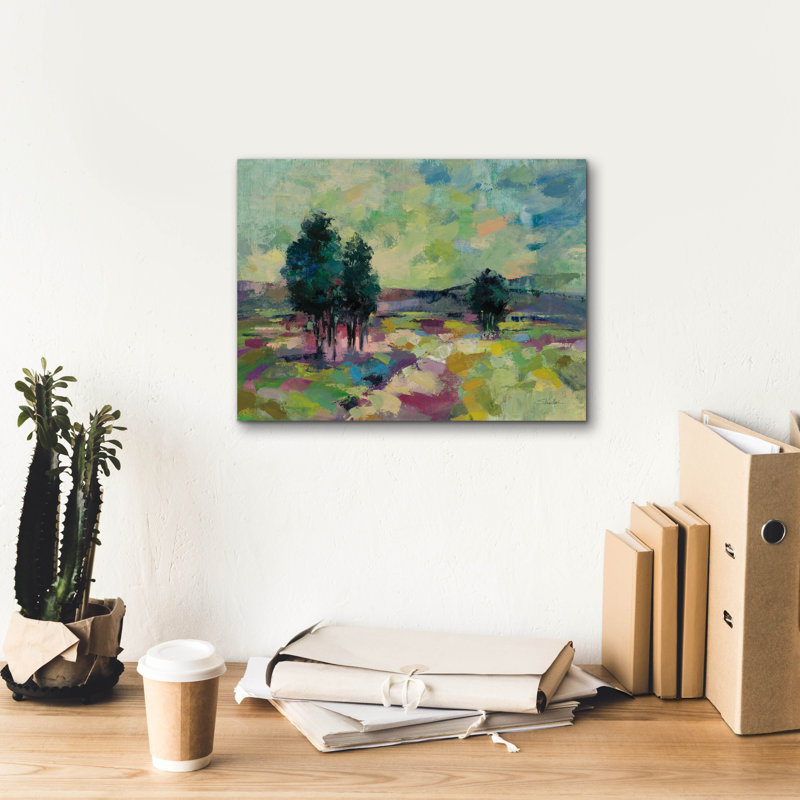 «Mauve Fields» par Silvia Vassileva, art mural sur toile, H 12 po x l 16 po x P 0,75 po