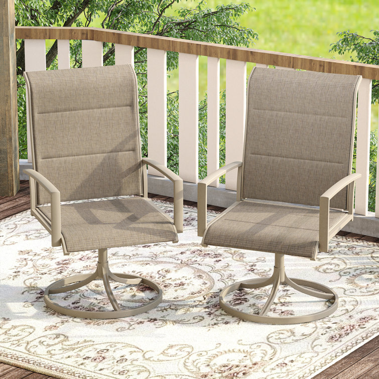 Tichelle Metal Outdoor Dining Armchair (Set of 2)
