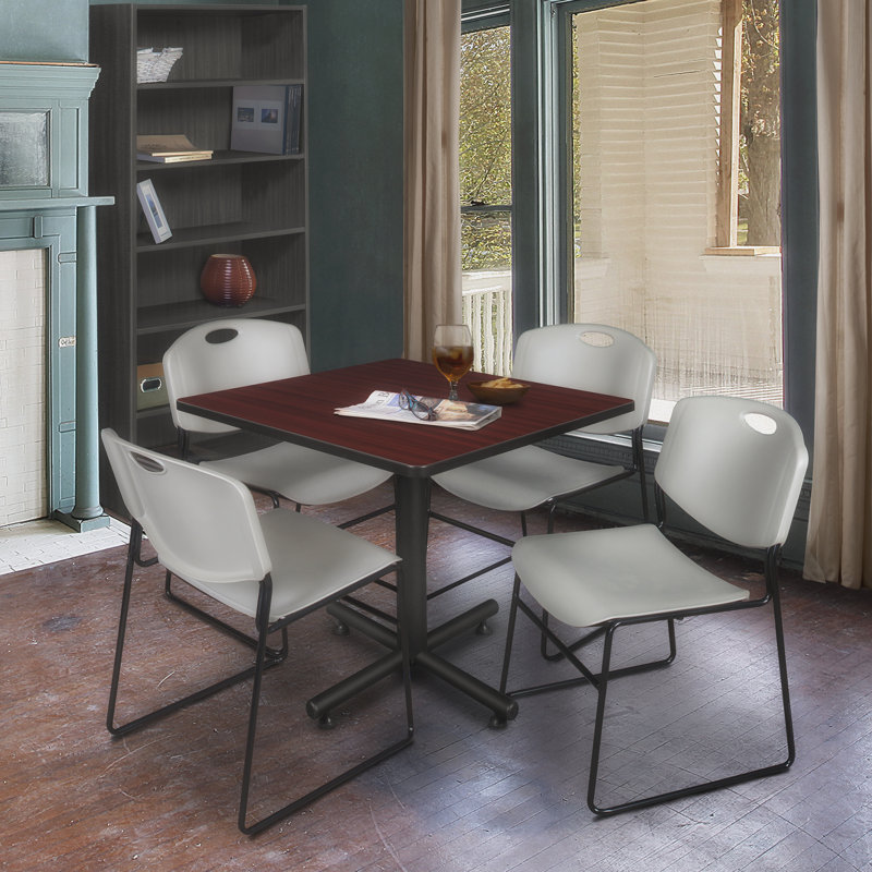 Nicklo rest room table, Stratifié acajou