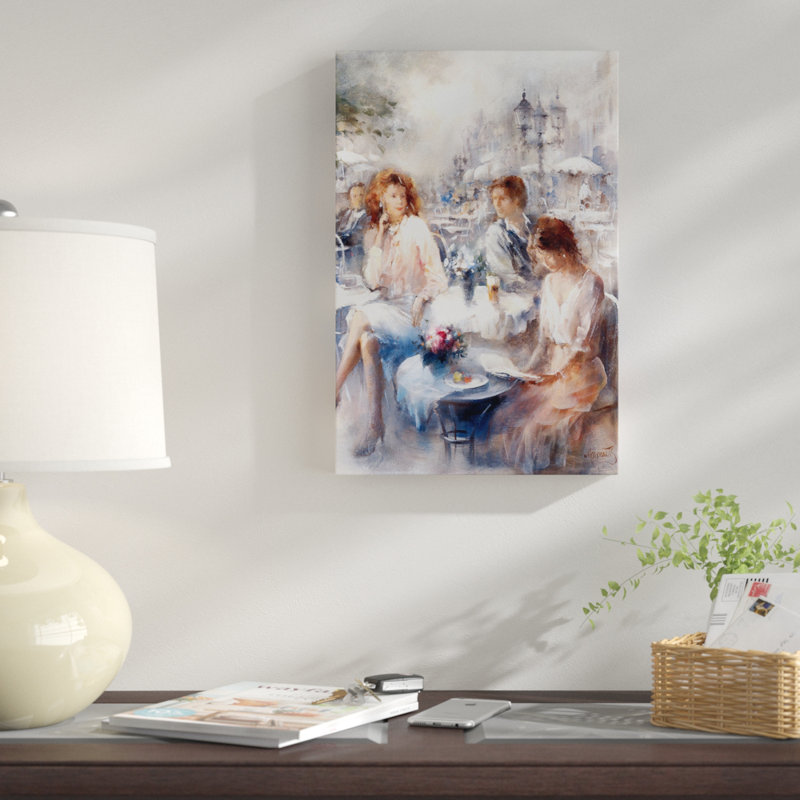 « terrace », reproduction sur toile, H 40 po x l 26 po x P 1,5 po, Pas de tapis, Toile tendue
