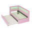 Lit plateforme tapissier simple avec ports USB et ceinture à DEL, avec lit gigogne-22896363