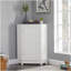 Armoire de rangement blanche en coin avec tablette réglable-1391056904