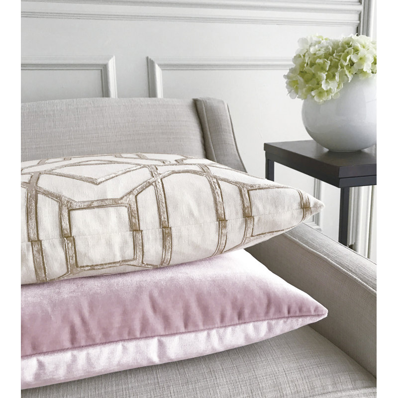 Velvet Feather Reversible Throw Pillow, Pink