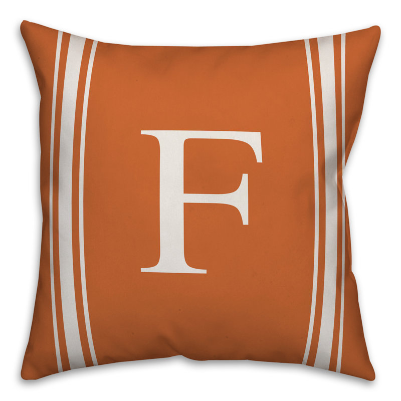 Striped Throw Pillow, F, Orange