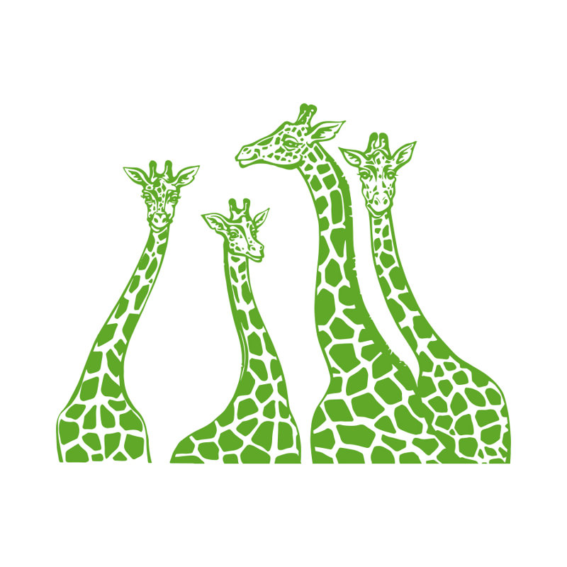 Adhésif décoratif famille girafe, Vert tilleul