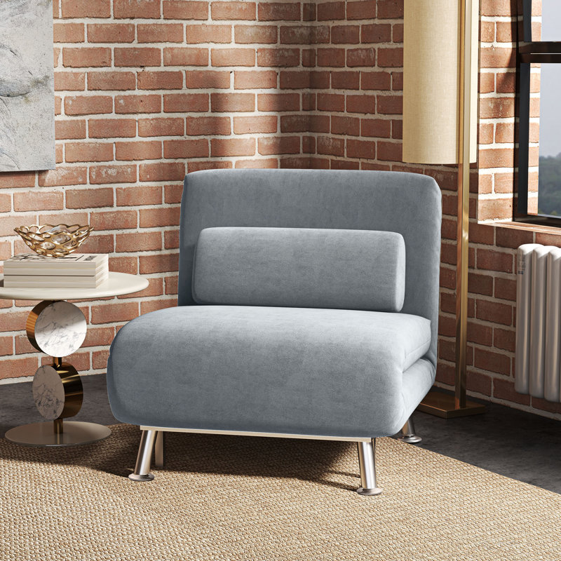 Romig Single 75cm Upholstered Convertible Sofa, Grey