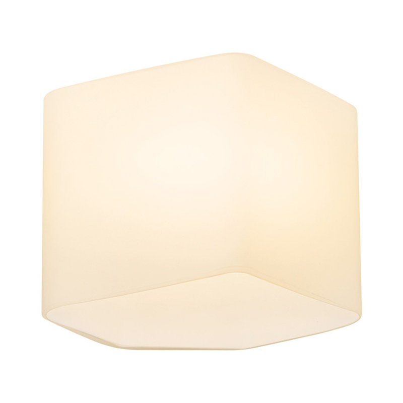 LED Flush Mounted Sconce, White, 17cm H x 17cm W x 11.80cm D