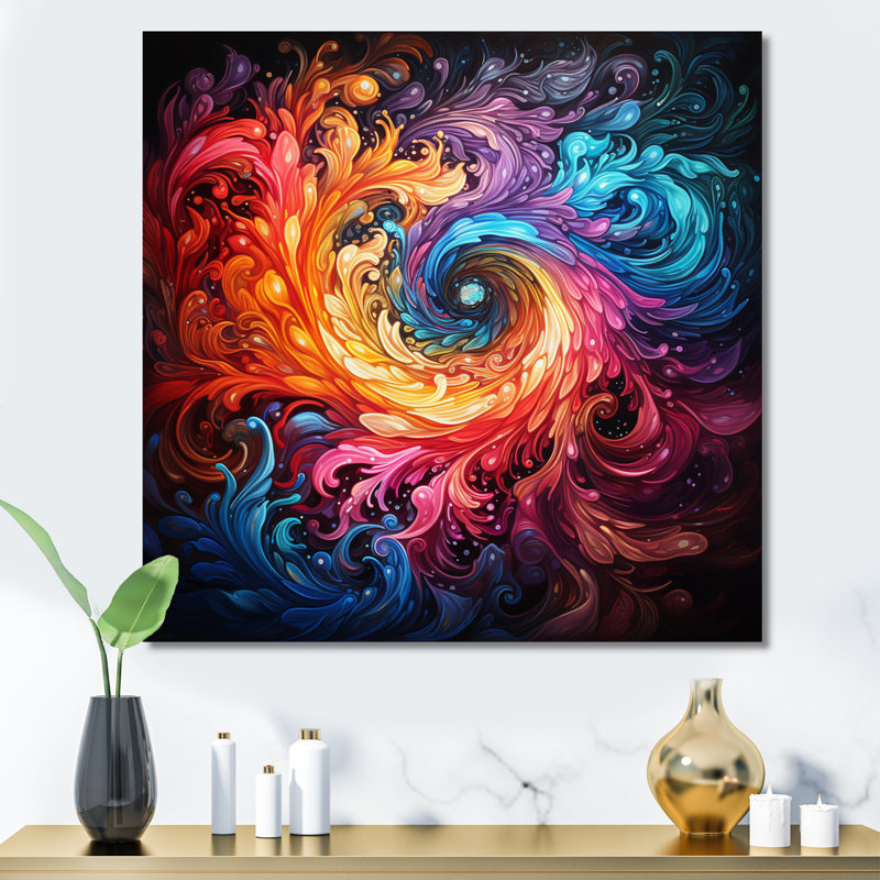 Neon Spin II sur toile, H 36 po x l 36 po x P 1,5 po, Toile tendue