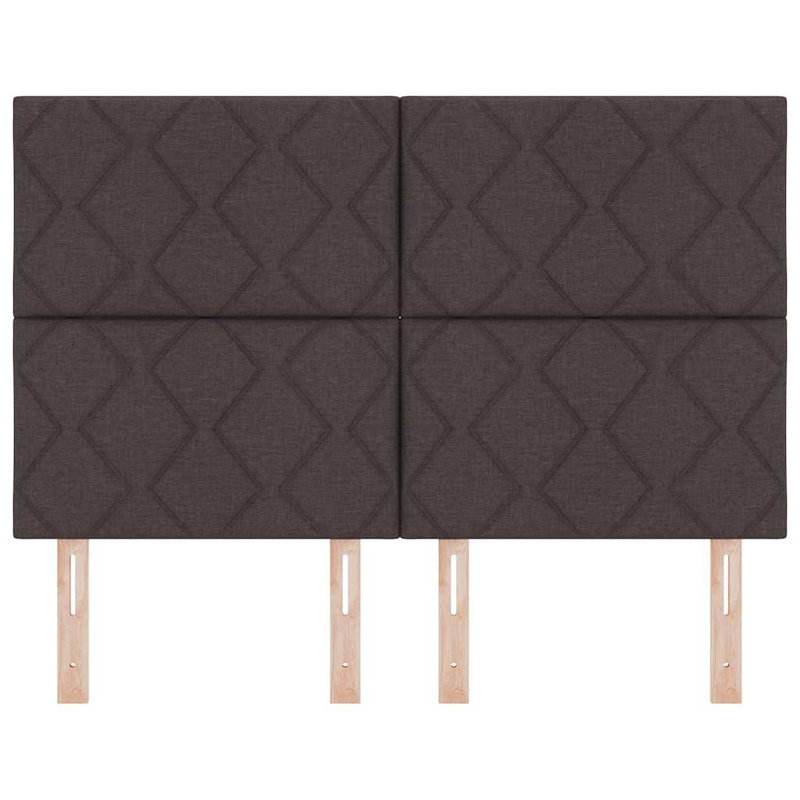  Headboard Wall-Mounted Geometric Velvet, 128cm H x 144cm W x 7cm D, Dark Brown