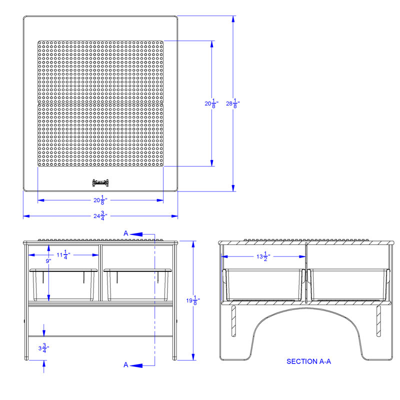 Table de construction KYDZ par Jonti-Craftᴹᴰ, Transparent, 19 po H x 25 po L x 25 po l