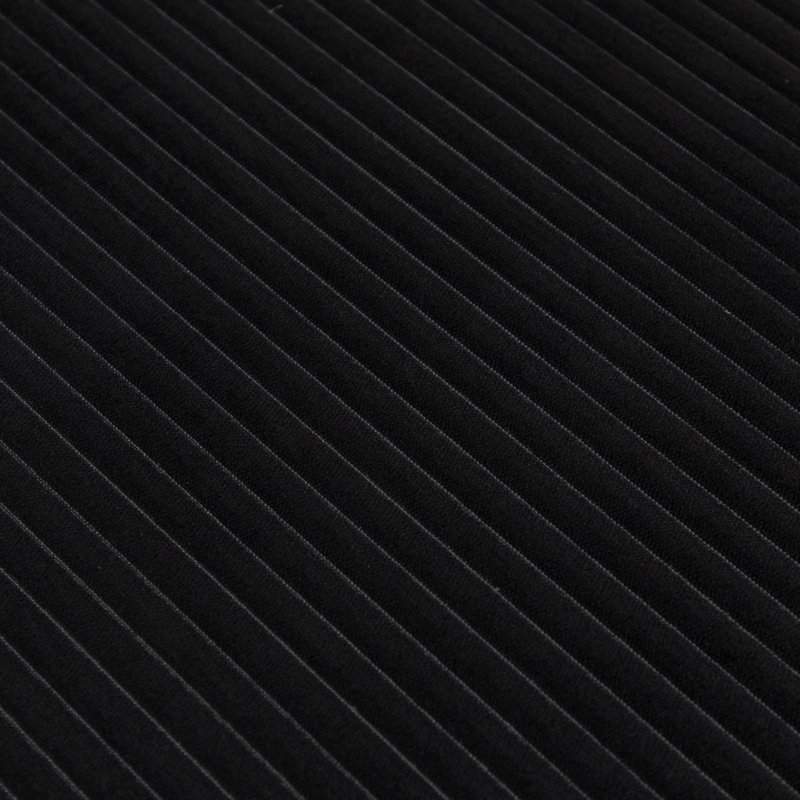 Canapé-lit rembourré Corduroy, Orienté à droite, Noir