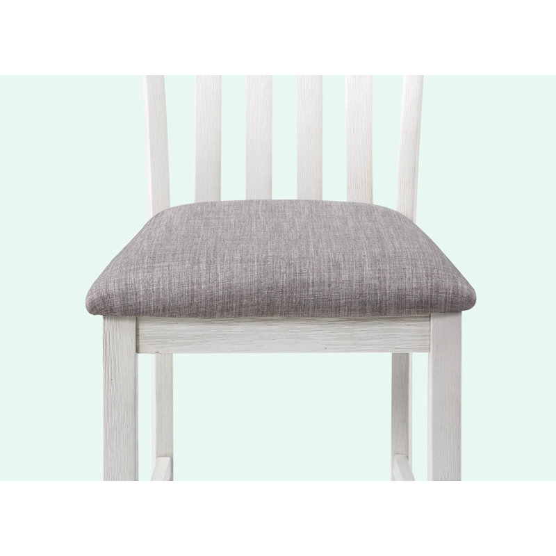 Ensemble de salle à manger à hauteur de comptoir Rodie, Blanc, Blanc / gris, Brun / gris