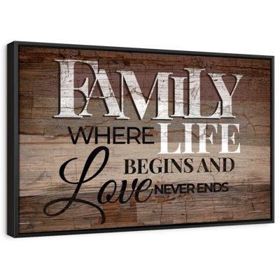 Inspirant et typographique «Family Life Quote Typographie»