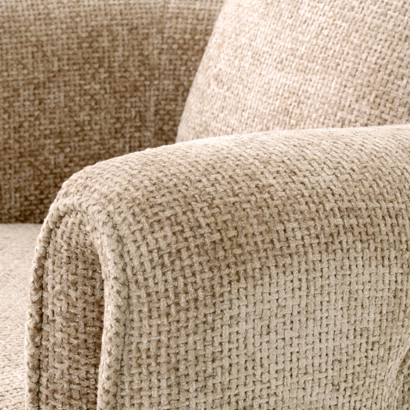 Fauteuil demi-tonneau de 33,46 po de large Toto, Mélange de polyester sable Lyssa